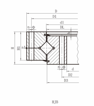 (HJB系列)單排交叉滾柱式回轉(zhuǎn)支承無齒